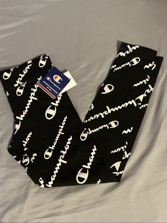 Champion Other - Champion Black Leggings with White Script Logo